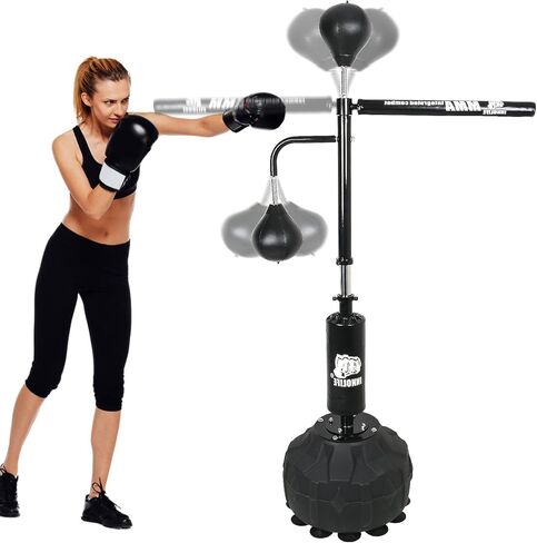 INNOLIFE Boxing Equipment 360° Spinning Bar Free Standing with 2 Punching Ball，Boxing Training Target Reflex Speed Bag in Saudi Arabia