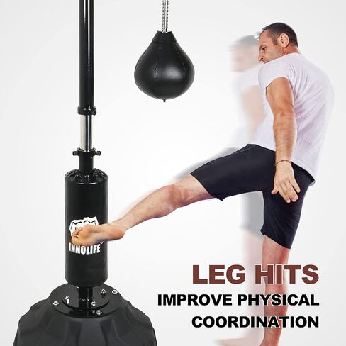 INNOLIFE Boxing Equipment 360° Spinning Bar Free Standing with 2 Punching Ball，Boxing Training Target Reflex Speed Bag in Saudi Arabia