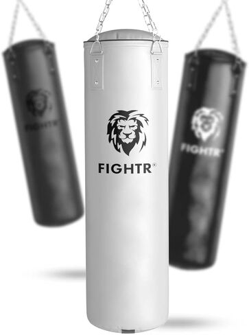 كيس اللكم FIGHTR® 4 أقدام - متين وقوي | كيس ملاكمة ممتاز معلق 120 × 35 سم / 4 قدم متضمن. سلسلة ثقيلة للملاكمة والفنون القتالية والفنون القتالية المختلطة (فارغة) in Kuwait