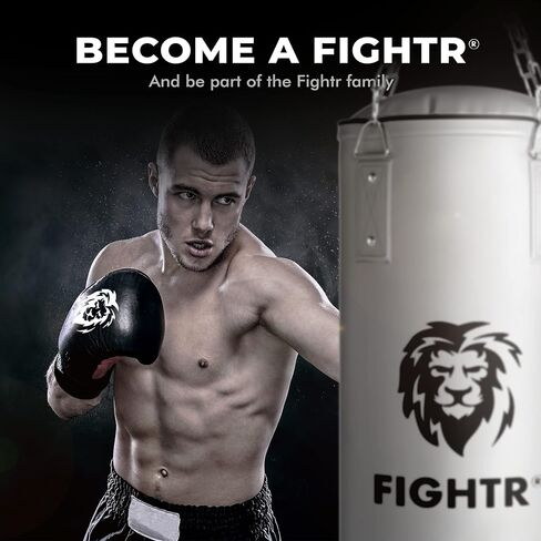 كيس اللكم FIGHTR® 4 أقدام - متين وقوي | كيس ملاكمة ممتاز معلق 120 × 35 سم / 4 قدم متضمن. سلسلة ثقيلة للملاكمة والفنون القتالية والفنون القتالية المختلطة (فارغة) in Kuwait