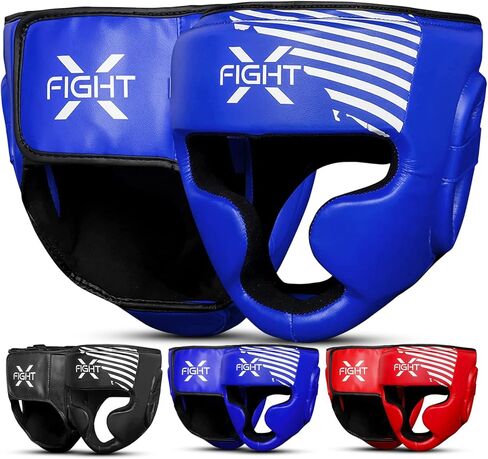 مجموعة معدات تدريب الملاكمة FightX للملاكمين، مجموعة معدات تدريب MMA للشباب، واقي رأس الملاكمة من الجلد الصناعي، MuayThai، كيك بوكسينغ UFC، خوذة الملاكمة، أغطية الرأس القتالية، واقي الرأس للرجال والنساء in Kuwait
