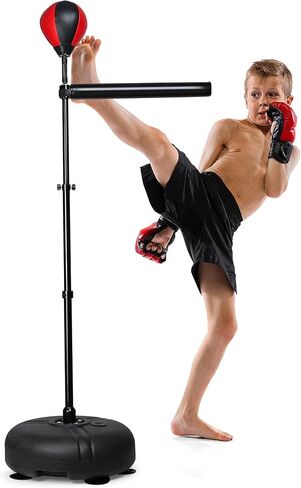 INNOLIFE Boxing Bar with Punching Bag for Kids, Adjustable Height Boxing Spinning Bar, Boxing Speed Trainer Free Standing Reflex Punching Ball Boxing Equipment for 6-12 Years in Saudi Arabia