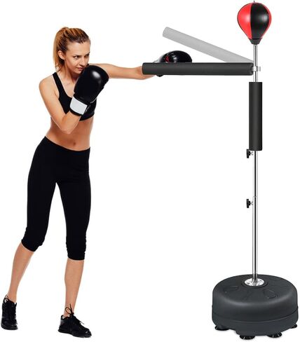 Veocore Boxing Spinning Bar, Free Standing Reflex Punching Ball, Height Adjustable Punching Bag with Reflex Bar for Teens Adults, Home Gym in Kuwait