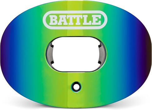 واقي الفم لكرة القدم من باتل سبورتس بريزم أوكسجين - تدفق هواء فائق وأداء أفضل، أقصى قدر من الحماية والتهوية، قطعة فم كرة القدم، تعمل مع الأقواس - ذهبي/أزرق in Kuwait