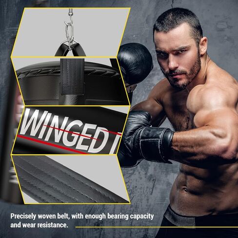 حقيبة اللكم WingeddreaM للبالغين والشباب والأطفال، حقيبة ملاكمة شديدة التحمل بوزن 80 إلى 160 رطلاً للداخلية/الحديقة، حقيبة كيك بوكسينغ معلقة من البولي يوريثان غير مملوءة لتدريب فنون القتال المختلطة للملاكمة والكاراتيه في صالة الألعاب الرياضية المنزلية، 4  in Kuwait