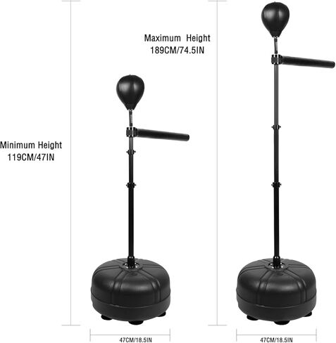 JELLYRATTBIT Boxing Bar Spinning Bar, Boxing Bar with Punching Bag, Height Adjustable Boxing Reflex Bar Boxing Equipment for Adults Teens, Black in Kuwait