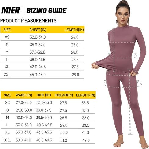 تي شيرت MIER نسائي بأكمام طويلة وياقة مدورة وطبقة أساسية خفيفة الوزن وضغط حراري للجري والتمارين الرياضية in Saudi Arabia
