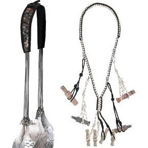 2 Pack Duck Hunting Accessories,Duck Strap Game Carrier 12 Drops Slip Knots,Duck Call Lanyard with 12 Adjustable Loops,Paracord Game Call Lanyard Extra Drops Goose Hanger for Outdoor Hunting Predator in Kuwait