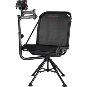 BOG DeathGrip 360 Chair with Lightweight Aluminum Construction, 4 Extendable Legs, DeathGrip Universal Gun Rest, 360 Adjustable Pivoting Seat, and Hands-Free Use During Hunting, Shooting, and Outdoors