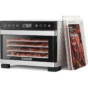 COSORI Food Dehydrator for Jerky, 176°F Temperature Control, 5 Stainless Steel Trays Dryer Machine, 4 Presets, 48H Timer, for Dog Treats, Meat, Fruit, Veggies, Snacks, Recipe Book Included in Saudi Arabia
