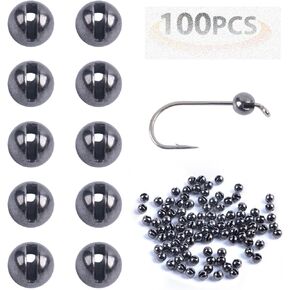 Goture 100PCS/5Colors Fly Tying Beads Tungsten Beads Brass Beads Fly Tying Materials 2/2.3/2.8/3.3/3.5/3.8/4.0mm Tungsten Beads for Fly Tying Fly Fishing Hooks
