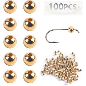 Goture 100 قطعة/5 ألوان يطير ربط الخرز التنغستن الخرز النحاس الخرز يطير ربط المواد 2/2.3/2.8/3.3/3.5/3.8/4.0 مللي متر التنغستن الخرز ل يطير ربط يطير الصيد السنانير in Kuwait