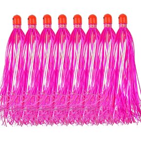 Mylar Skirt Trolling Lures 5.2in Fishing Mylar Skirts Trolling Teasers 3/8 oz Weighted Bullet Head Skirted Trolling Lures with Through-Hole for Mahi Tuna Wahoo Offshore Fishing in Saudi Arabia