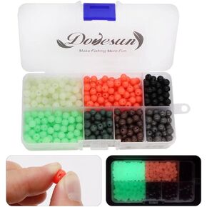 Dovesun Soft Rubber Fishing Beads Fishing Accessories Fishing Bait Eggs 7 Colors Round Fishing Beads with Fishing Tackle-Box 0.23in(600pcs), 0.31in(250pcs), 0.39in(120pcs) in Saudi Arabia