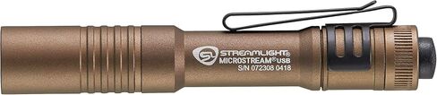 Streamlight 66608 MicroStream 250-Lumen EDC مصباح يدوي صغير الحجم للغاية مع بطارية USB قابلة لإعادة الشحن، عبوة بيع بالتجزئة شفافة، ذئب البراري in Saudi Arabia