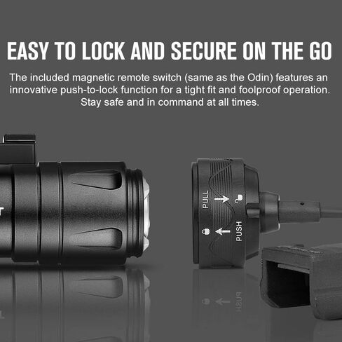 OLIGHT Odin Mini Ultra Compact 1250 Lumens Mlok Tactical Flashlight | 14,400 Candela, 240 Meters, Remote Pressure Switch, IPX8, Magnetic Charging, Slide Rail Mount for Hunting Outdoor Use in Kuwait