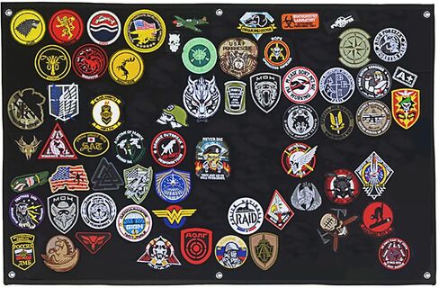 Tactical Patch Display Panel Holder Board for Military Army Combat Morale Uniform Hook and Loop Emblems, 43 Inches x 27.5 Inches (Large), with 1 Flag Patch Included in Kuwait
