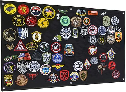 Tactical Patch Display Panel Holder Board for Military Army Combat Morale Uniform Hook and Loop Emblems, 43 Inches x 27.5 Inches (Large), with 1 Flag Patch Included in Kuwait