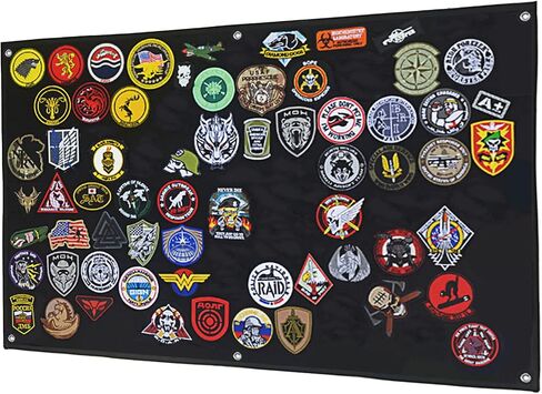 Tactical Patch Display Panel Holder Board for Military Army Combat Morale Uniform Hook and Loop Emblems, 43 Inches x 27.5 Inches (Large), with 1 Flag Patch Included in Kuwait