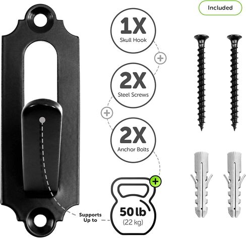 مساني حامل يثبت على الحائط بتصميم جمجمة اوروبية - عبوة واحدة - للغزلان والبغل والظباء والذئب وحيوانات الالعاب الصغيرة - زاوية 50 درجة - يحمل ما يصل الى 50 باوند - كاملة مع 2 براغي مرساة، 2 برغي ستيل in Kuwait