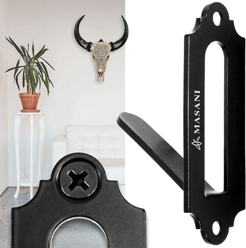 مساني حامل يثبت على الحائط بتصميم جمجمة اوروبية - عبوة واحدة - للغزلان والبغل والظباء والذئب وحيوانات الالعاب الصغيرة - زاوية 50 درجة - يحمل ما يصل الى 50 باوند - كاملة مع 2 براغي مرساة، 2 برغي ستيل in Kuwait