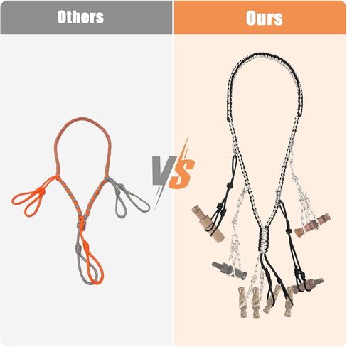 2 Pack Duck Hunting Accessories,Duck Strap Game Carrier 12 Drops Slip Knots,Duck Call Lanyard with 12 Adjustable Loops,Paracord Game Call Lanyard Extra Drops Goose Hanger for Outdoor Hunting Predator in Kuwait