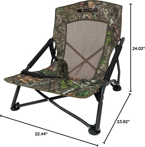 BOG Low Profile Turkey Ground Blind Chair with Rugged Construction, Aluminum Frame, Extended Seat Area, Quiet Setup, Breathable Textilene Fabric, and Carry Bag for Hunting, Shooting, and Outdoors in Kuwait
