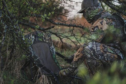 BOG Low Profile Turkey Ground Blind Chair with Rugged Construction, Aluminum Frame, Extended Seat Area, Quiet Setup, Breathable Textilene Fabric, and Carry Bag for Hunting, Shooting, and Outdoors in Kuwait
