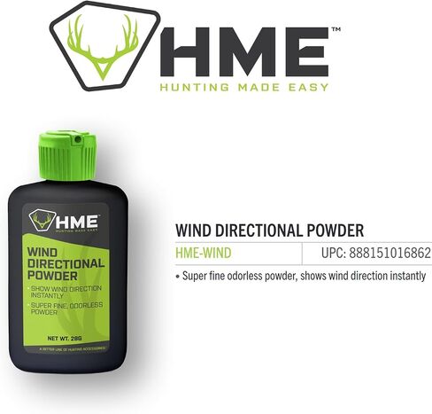 مؤشر الرياح HME المحمول بحجم الجيب خفيف الوزن ومريح وسهل الاستخدام ومسحوق كشف اتجاه الرياح - سعة 28 جرامًا in Saudi Arabia