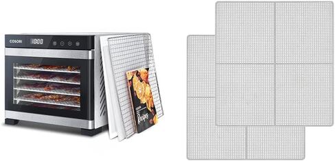 COSORI Food Dehydrator for Jerky, 176°F Temperature Control, 5 Stainless Steel Trays Dryer Machine, 4 Presets, 48H Timer, for Dog Treats, Meat, Fruit, Veggies, Snacks, Recipe Book Included in Saudi Arabia