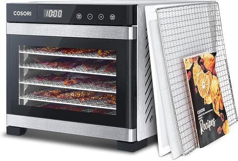 COSORI Food Dehydrator for Jerky, 176°F Temperature Control, 5 Stainless Steel Trays Dryer Machine, 4 Presets, 48H Timer, for Dog Treats, Meat, Fruit, Veggies, Snacks, Recipe Book Included in Saudi Arabia