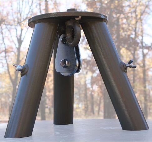 Boss Buck Tripod Header | Durable Steel Stable Versatile Tripod System with Plate Steel Top, 9-1/2" Pipe Legs | 1000 LB Pulley Included in Saudi Arabia