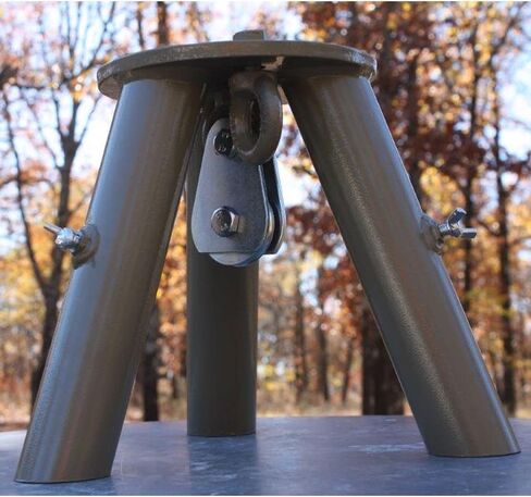 Boss Buck Tripod Header | Durable Steel Stable Versatile Tripod System with Plate Steel Top, 9-1/2" Pipe Legs | 1000 LB Pulley Included in Saudi Arabia