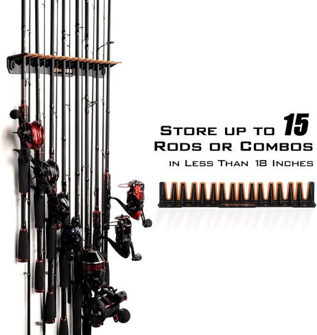 KastKing V15 Vertical Fishing Rod Holder, Black With Orange Rubber, 1 Pcs in Kuwait
