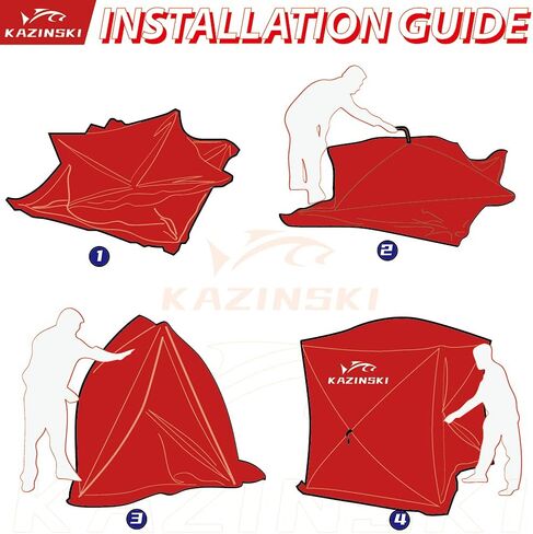 KAZINSKI Portable 3 Person Ice Fishing Tent Insulated Ice Fishing Shelter Thermal Ice Fishing Shanty with Insulated Layer for Ice Fishing Winter Fishing in Saudi Arabia