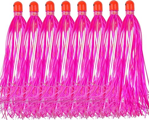 Mylar Skirt Trolling Lures 5.2in Fishing Mylar Skirts Trolling Teasers 3/8 oz Weighted Bullet Head Skirted Trolling Lures with Through-Hole for Mahi Tuna Wahoo Offshore Fishing in Kuwait