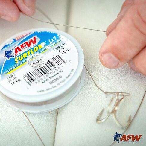 American Fishing Wire Surflon, Nylon Coated 1x7 Stainless Steel Leader Wire, 60 lb Test, 032" Diameter, Bright, 100 ft in Saudi Arabia