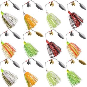 Fishing Lures Spinnerbait, Bass Fishing Lure Spinner Baits Kit Hard Metal Multicolor Buzzbait Spinnerbait Jigs for Bass Pike Trout Salmon in Kuwait