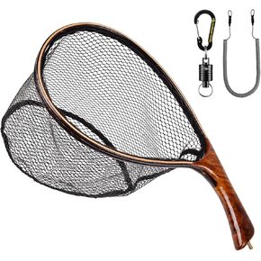 SF Fly Fishing Landing Net Soft Rubber Mesh Trout Net Catch and Release Net