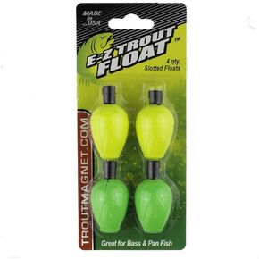 Trout Magnet E-Z Trout Floats - 36 Easy to Adjust Slotted Fishing Bobbers - Freshwater and Saltwater Teardrop Fishing Strike Indicators - Made in The USA by Leland's Lures - Ultra-Responsive Floats in Saudi Arabia