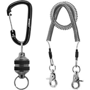 SAMSFX Fishing Strongest Magnetic Net Release Magnet Clip Holder Retractor with Coiled Lanyard in Kuwait