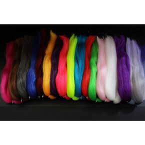 Tigofly 16 Colors Synthetic Fiber Large Hank Super Hair Fly Tying Bucktail Jig Lure Making Materials