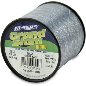HI-SEAS Grand Slam Monofilament Fishing Line - Strong & Abrasion Resistant in Clear, Pink, Green, Smoke Blue, Fluorescent Yellow Freshwater & Saltwater – Quarter Pound Spool in Saudi Arabia
