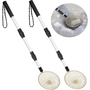 2 Pack Scalable Winter Ice Fishing Skimmer Scoop with Long Handle,Metal Ice Fishing Scooper,Ice Fishing Hole Scoop for Scooping Out Ice in Kuwait