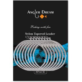 8 Pack Welded Tapered Leader Fly Fishing Leader with Loop 9ft 0/1/2/3/4/5/6/7X Nylon Fly Leader … in Kuwait