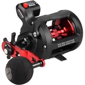 KastKing ReKon Round Baitcasting Fishing Reel, Conventional Baitcasting Reel, Line Counter/Level Wind Trolling Reel, Powerful Carbon Disc Drag, Durable Stainless Steel, Large Line Capacity in Kuwait