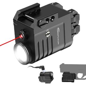 CRONHAWK 500 Lumens Tactical Weapon Flashlights Laser Sight - Rail-Mounted Light and Green Laser Light Combo for Pistol with Picatinny Rail - Magnetic Charging Port in Saudi Arabia