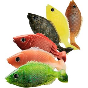 DAMIDEL 4 قطع كبيرة من طُعم صيد الحبار المحاكاة، عيون ثلاثية الأبعاد، مكعبات رصاص مدمجة متعددة الألوان من خلال الخدمة الشاقة، مستقرة ومغرية in Kuwait