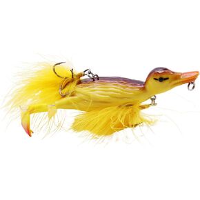 1piece 3D Duck Topwater Fishing Lure Yellow Duckling Floating Artificial Bait Plopping and Splashing Feet Hard Fishing Tackle Geer 12cm 28g in Saudi Arabia