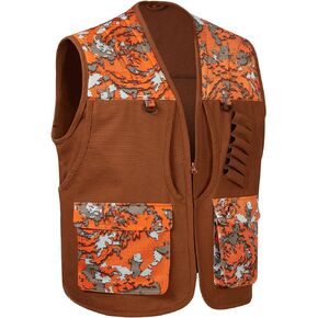 BASSDASH Upland Game Field Water-Resistant Bird Hunting Vest with Multi Pockets Brown/Orange Men Women FV11 in Kuwait